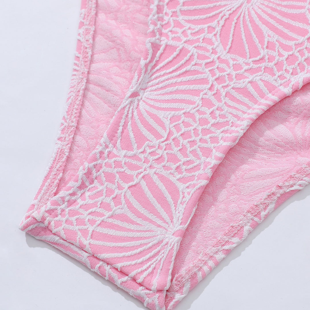 Dame Bikini-sæt med elegant krydsstrop-design og floralsk mønster Stilla