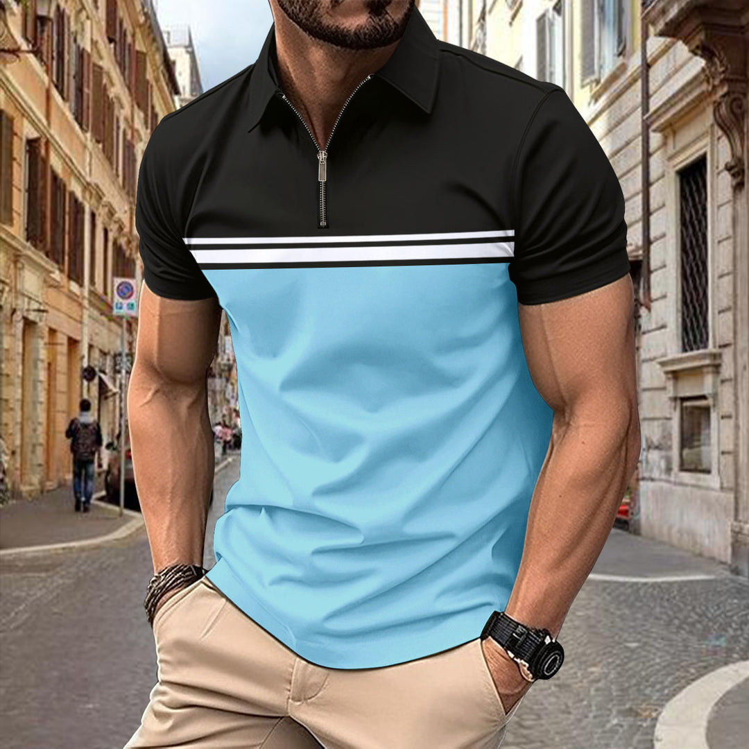 Herrer Sporty Poloshirt med moderigtige lynlås Stilla