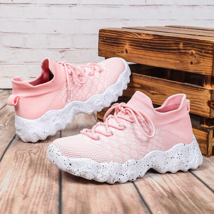 Dame Åndbare Sneakers med elastisk Strik-Obermaterial og fleksibel Såle Stilla
