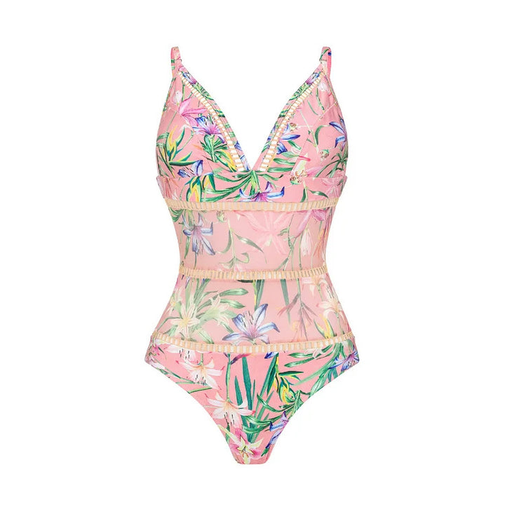 Dame bikinitop med elegante, lange gennemsigtige ærmer Skovae