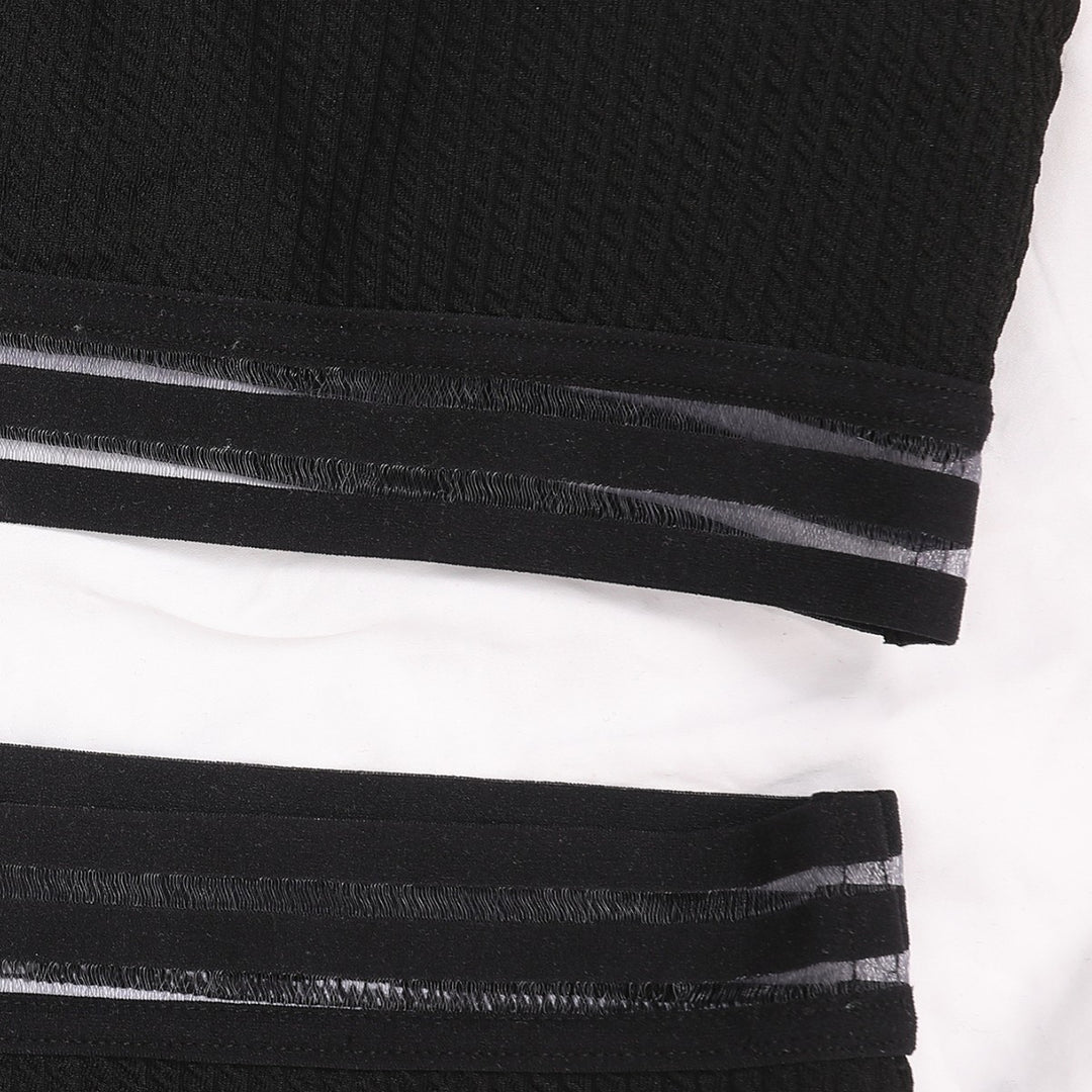 Dame højtaljet bikini-sæt med elegant ribstruktur og transparente accenter Stilla