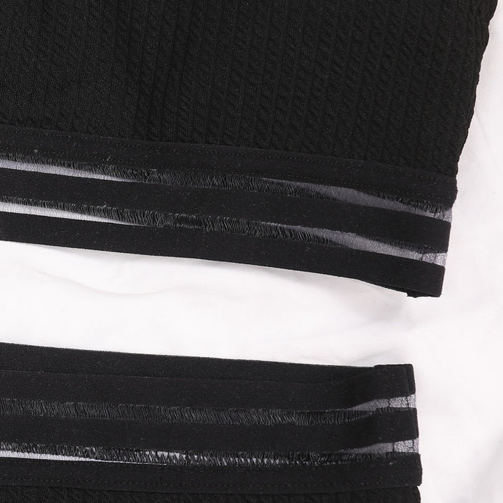 Dame højtaljet bikini-sæt med elegant ribstruktur og transparente accenter Stilla