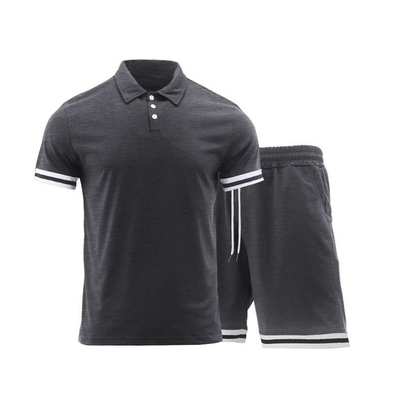 Herre Sports Poloshirt og Shorts-Sæt med åndbar materialeteknologi Stilla