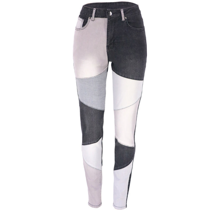 Damer Mode Skinny Jeans i kreativ patchwork-design med høj talje Stilla