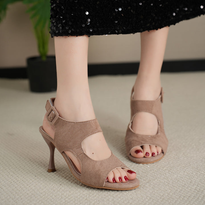 Dame Åbne High Heel Sandaler med elegant krydsbånd-design Stilla