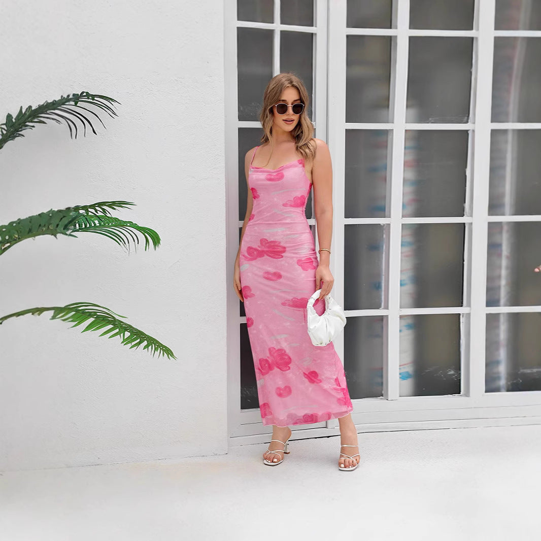 Dame maxikjole med blomsterprint Stilla