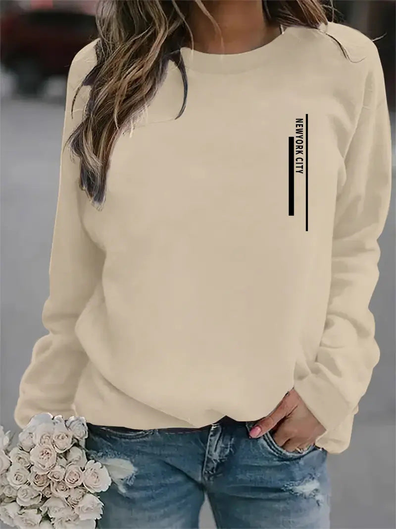 Kvinders sweatshirt med moderne bytryk Stilla