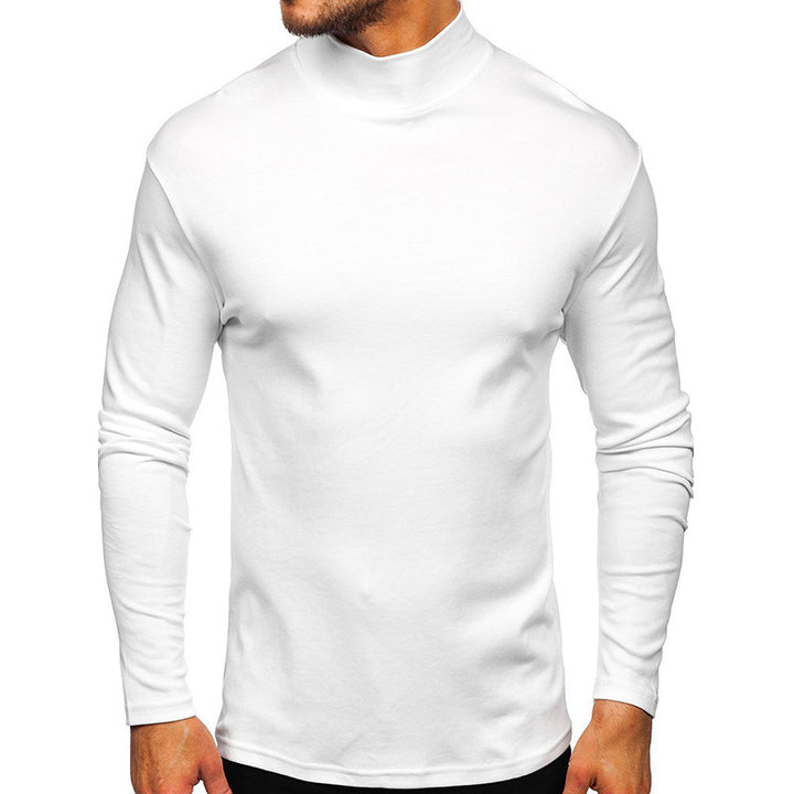 Herrer langærmet T-shirt med høj krave og funktionelt design Stilla