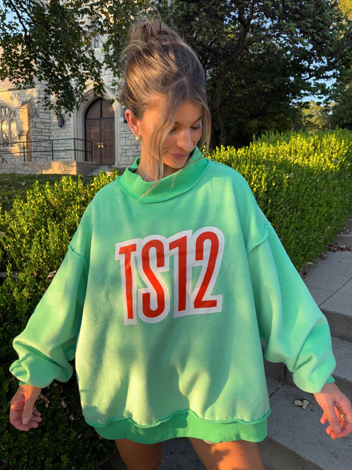 Kvinders oversized sweatshirt med kreativ grafisk print Stilla