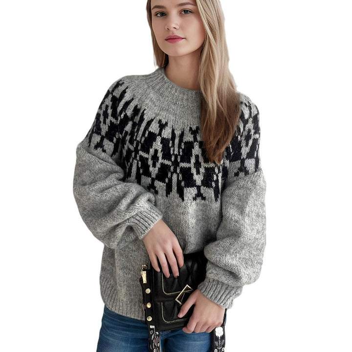 Kvinders behagelige sweater med moderne norsk mønster Stilla