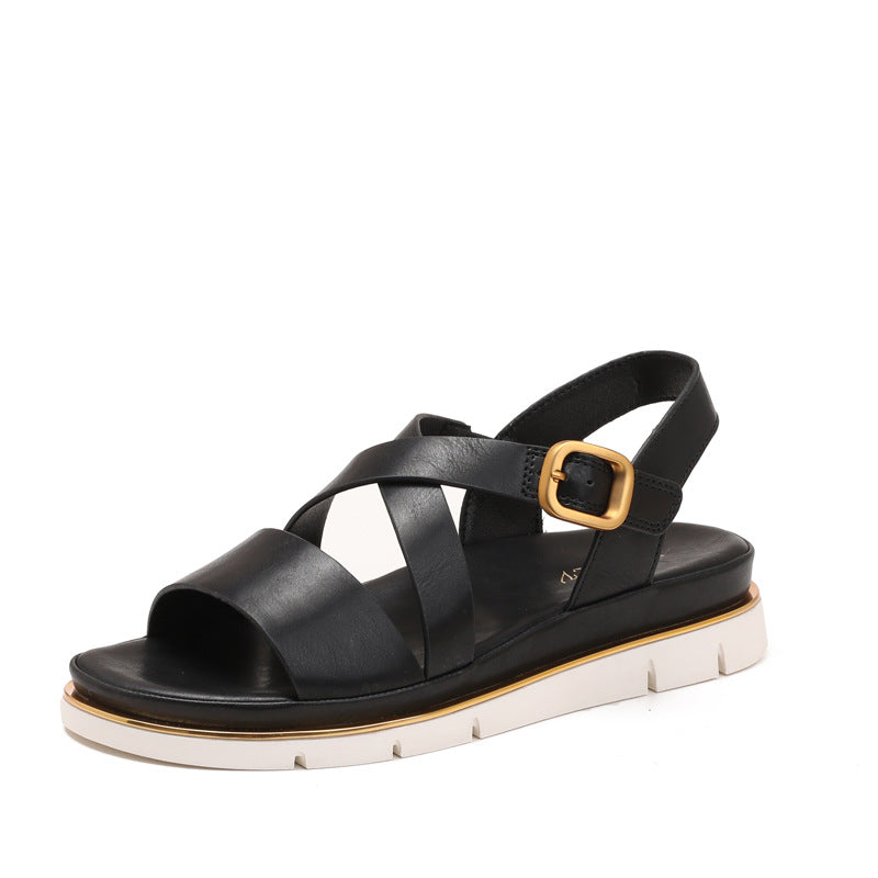 Dame sandaler med stilfuldt krydsremdesign og komfortabel sål Stilla