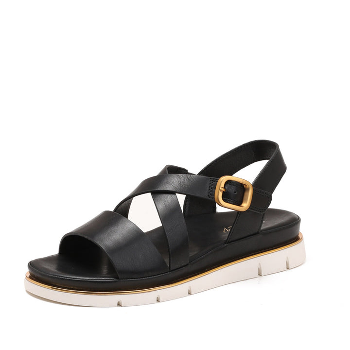 Dame sandaler med stilfuldt krydsremdesign og komfortabel sål Stilla