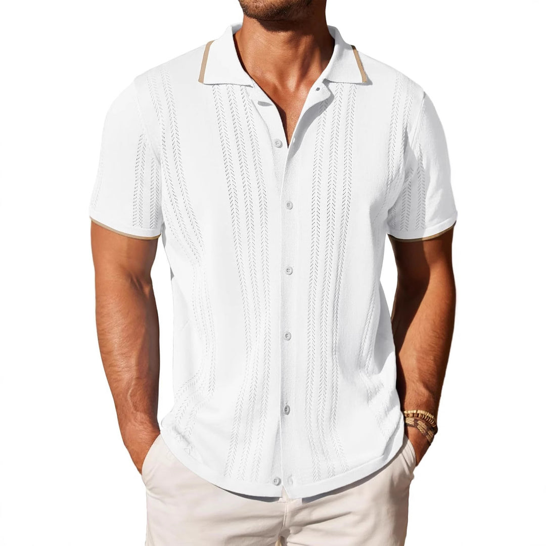 Herrer kortærmet polo shirt med struktureret design og kvalitets bomuldsblanding Stilla