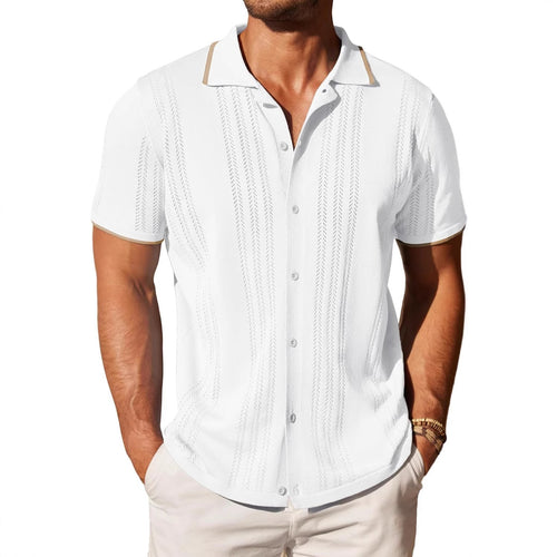 Herrer kortærmet polo shirt med struktureret design og kvalitets bomuldsblanding Stilla