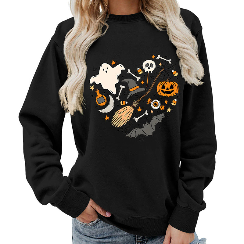 Kvinders Halloween Sweatshirt med Kreativt Design Stilla
