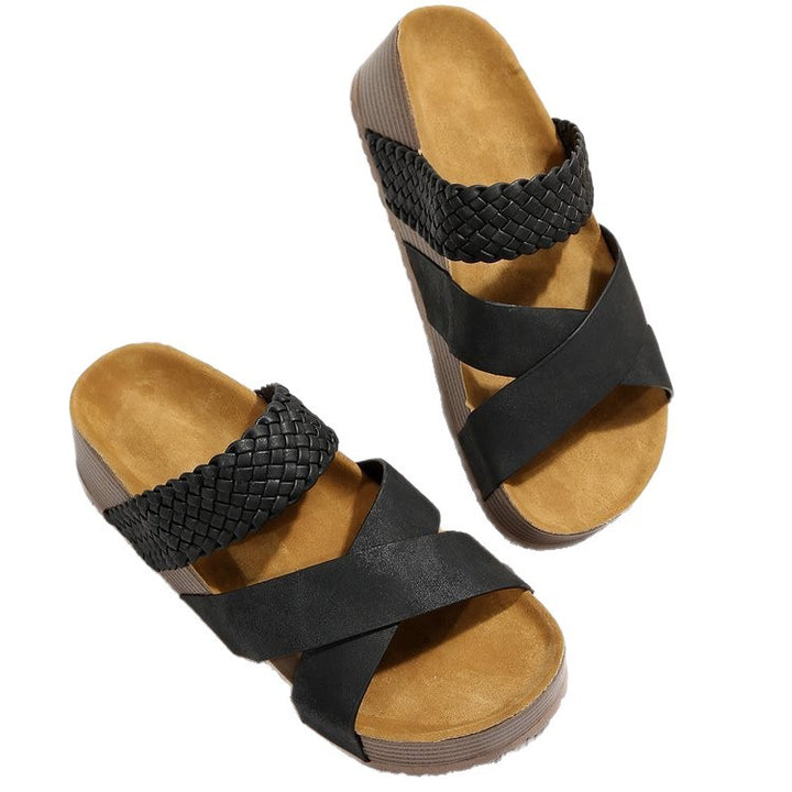 Dame Flettet Krydsrem Platform Sandaler Stilla