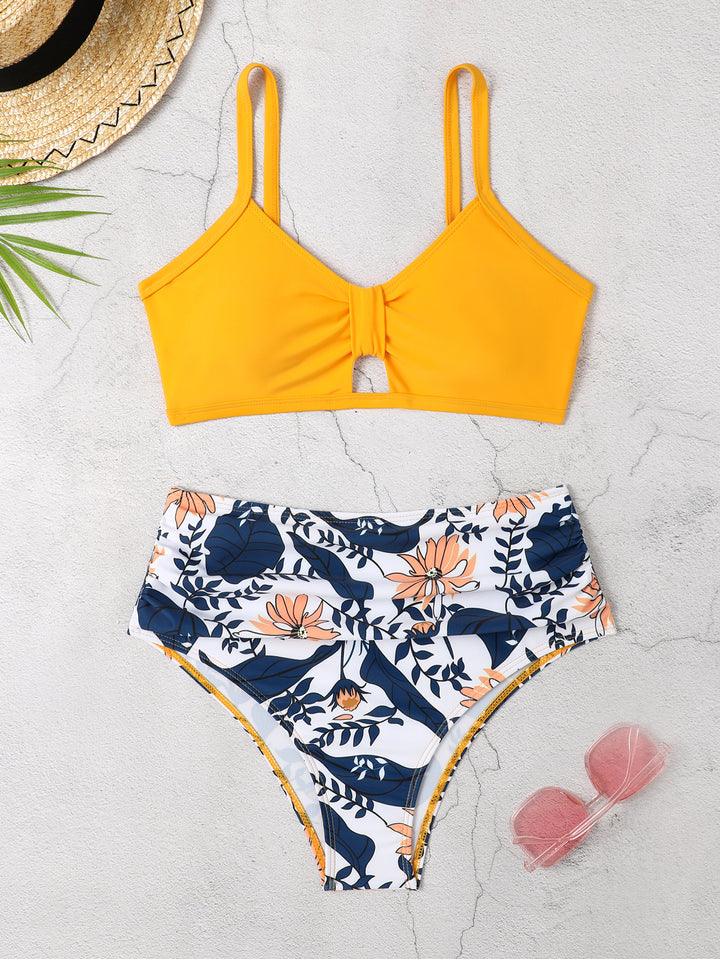 Dame bikini sæt med blomsterprint og høj talje Stilla