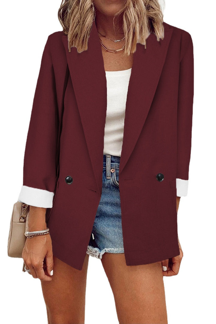 Dame afslappet oversized blazer med to knapper og dybe lommer Stilla