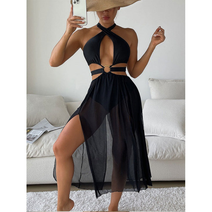 Dame Strandkjole med raffineret indpakningsdesign og elegante cut-outs Skovae