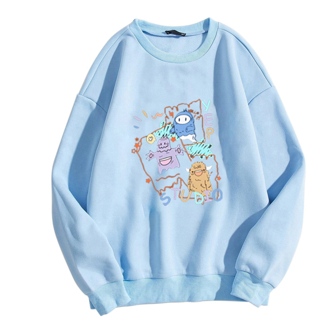 Kvinders afslappede sweatshirt med kreativt grafisk design Skovae