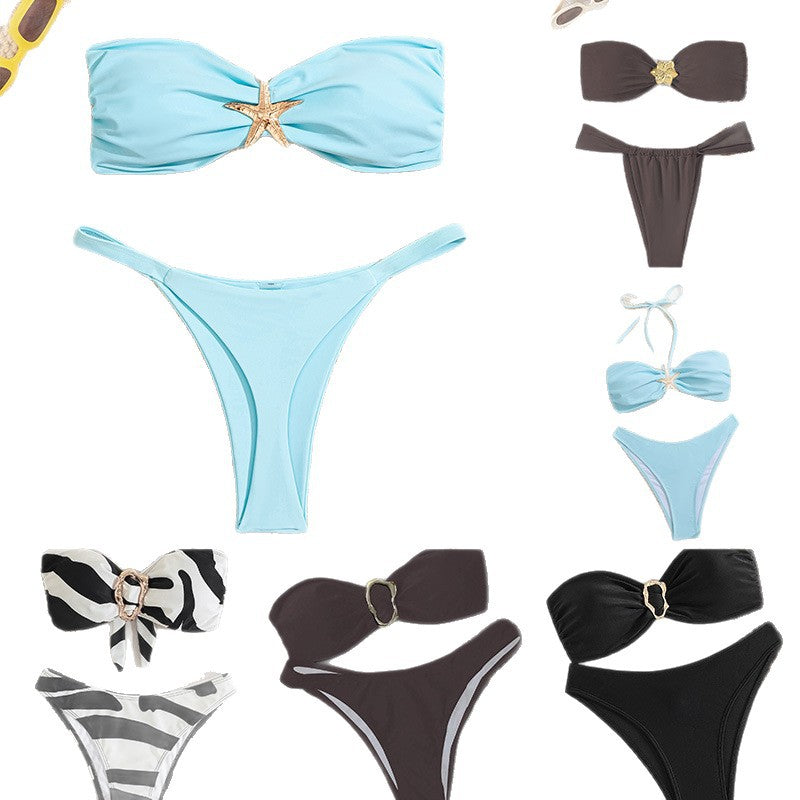 Dame Bandeau-Bikini med elegant lukning og moderne design Skovae