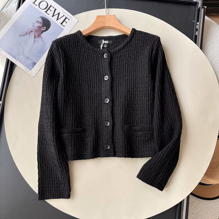 Kvinders smukke strik cardigan med tekstureret mønster Stilla