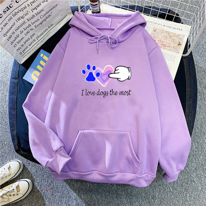 Kvinder Hoodie med Kærlig Hundedesign Skovae