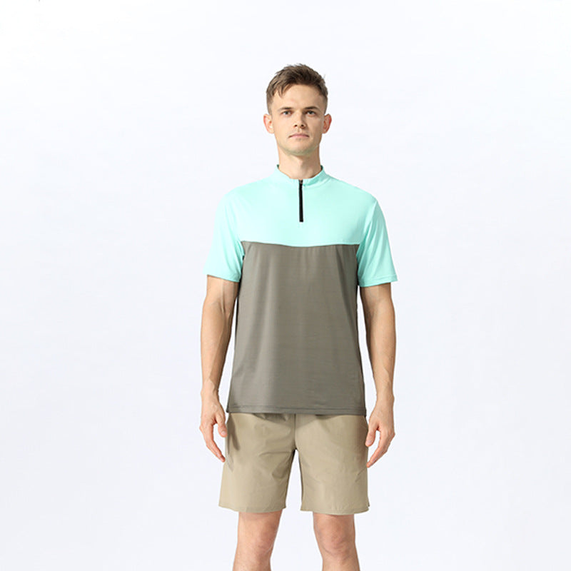 Herren funktions T-Shirt med kort lynlås og åndbart materialeteknologi Stilla