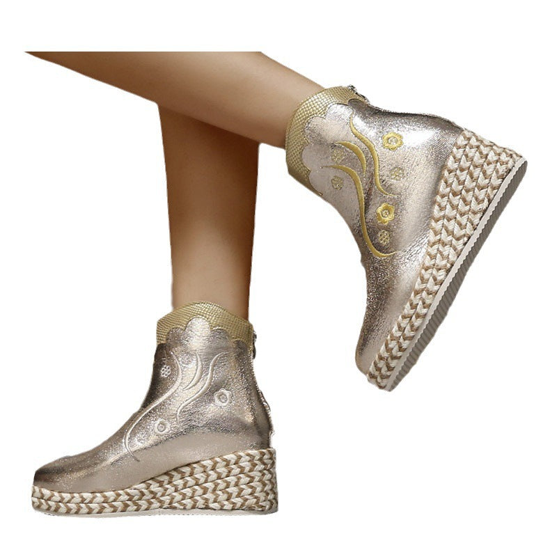 Dame elegante og behagelige espadrillos med metallisk finish Stilla
