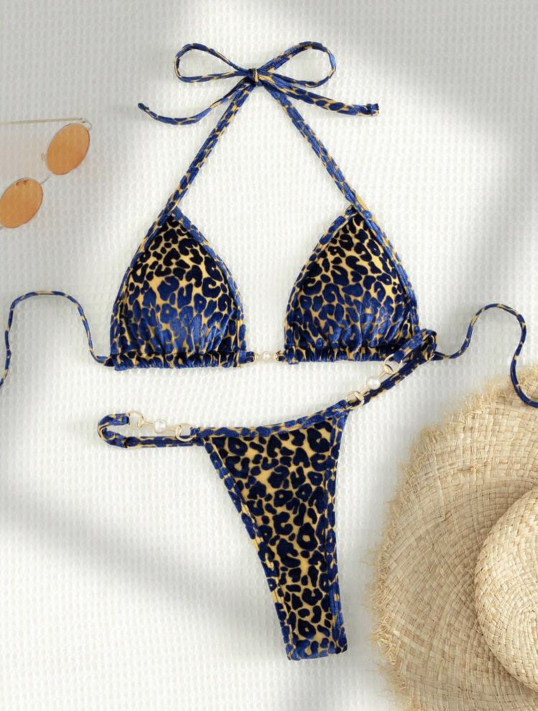 Dame Triangel-Bikini-Sæt med luksuriøs glans og elegant leoprint Stilla