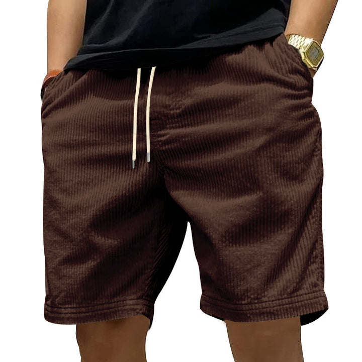 Herre afslappede cordshorts med elastisk linning og moderne stiklommer Stilla