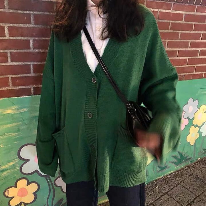Femme Cozy Åben Foran Strikjakke Stilla