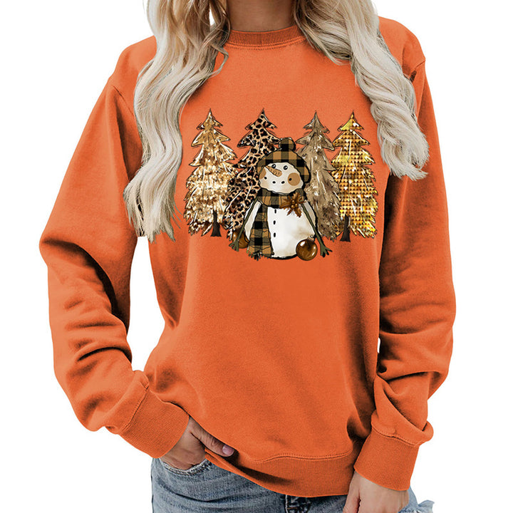 Kvinders sweatshirt med kreativ snemand design og blød foring Stilla