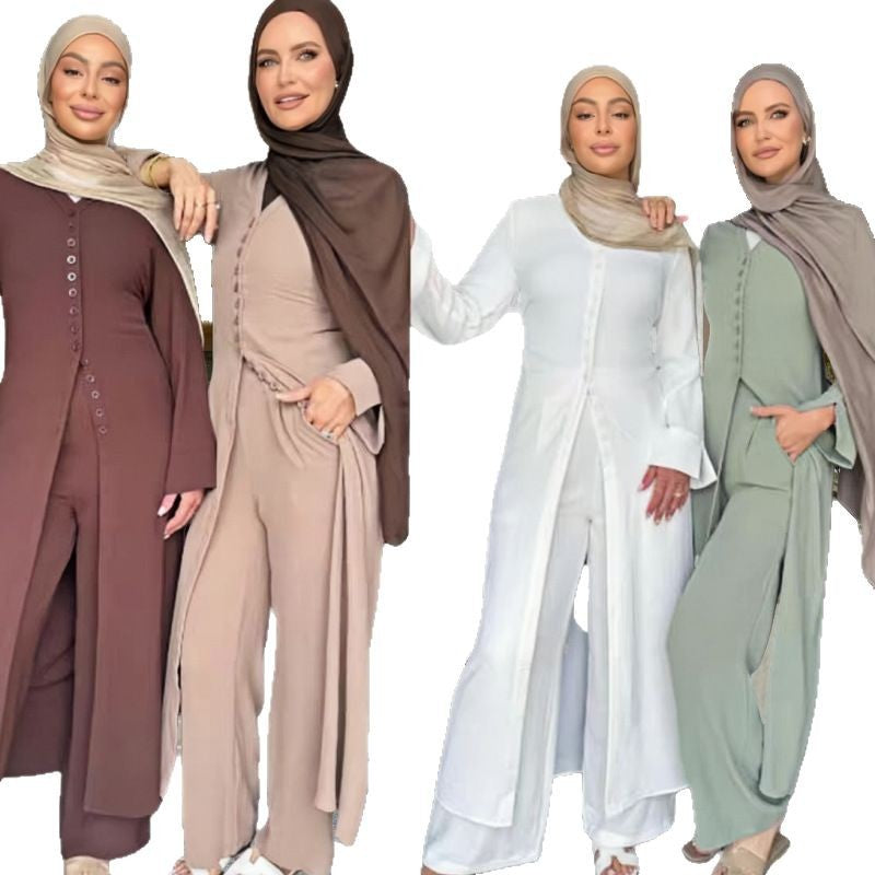 Dames overall med elegant design af knapper og brede bukser Skovae