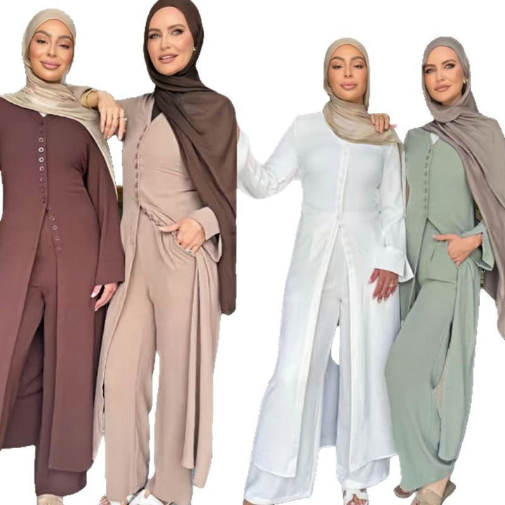 Dames overall med elegant design af knapper og brede bukser Skovae