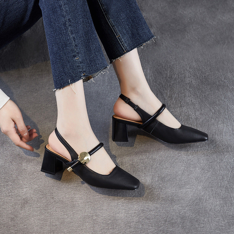 Dame elegante blokhæl Slingback pumps Stilla