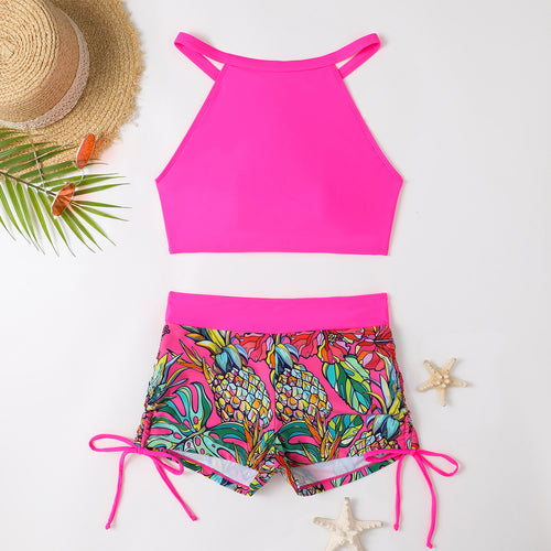 Dame Sporty Bikini-sæt med justerbar top og farverigt mønsterdetalje Stilla