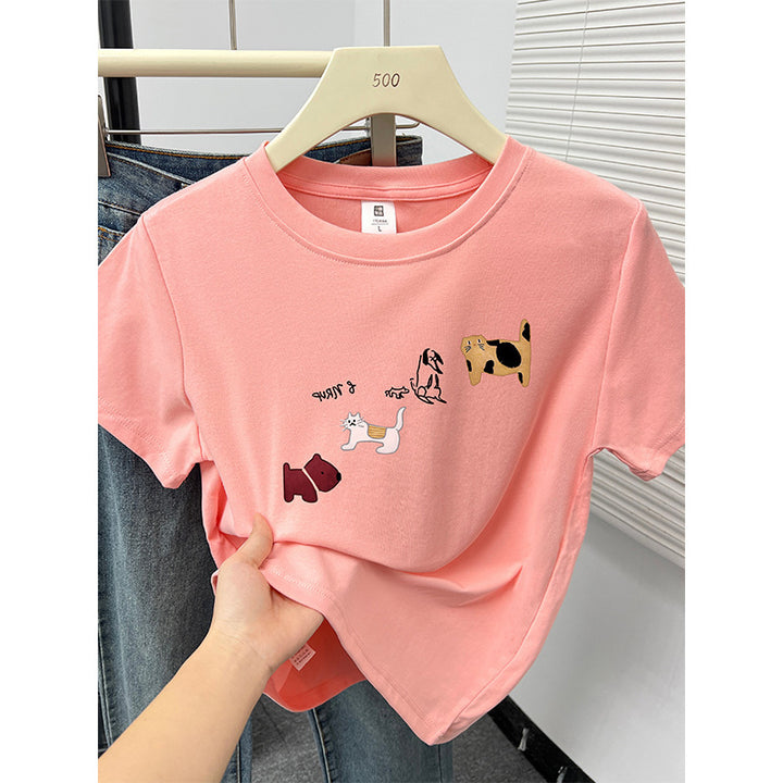 Femme Grafiktrykt Fritids T-shirt Stilla