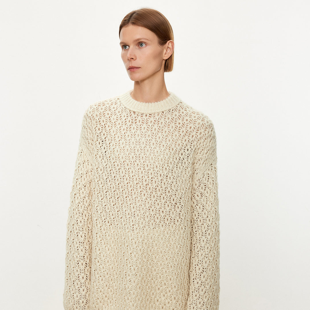 Dame luftstrikket sweater med åben struktur Stilla