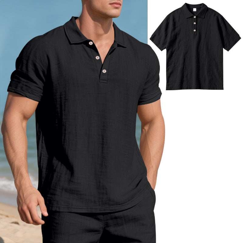 Herrer afslappet Polo-shirt med struktureret design Stilla