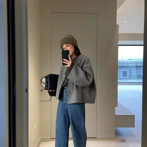 Dame Oversize Uld Blazer Stilla