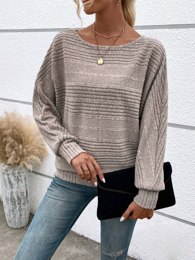 Dame grovstrikpullover med bred pasform og moderne strikdesign Stilla