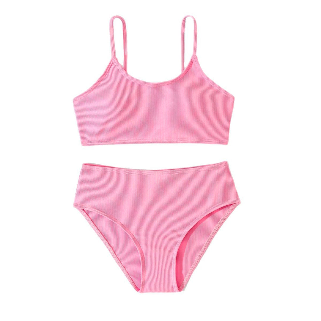 Dame Sporty bikini med raffineret ribdesign og højskåret trusse Stilla