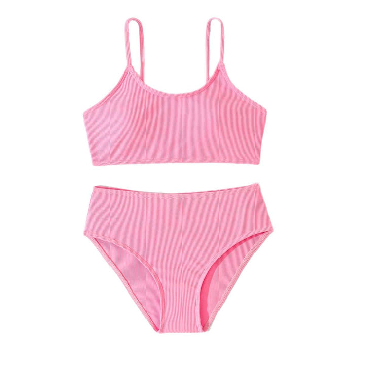 Dame Sporty bikini med raffineret ribdesign og højskåret trusse Stilla