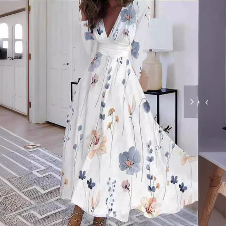 Dame Midi Kjole med blomster mønstre Stilla