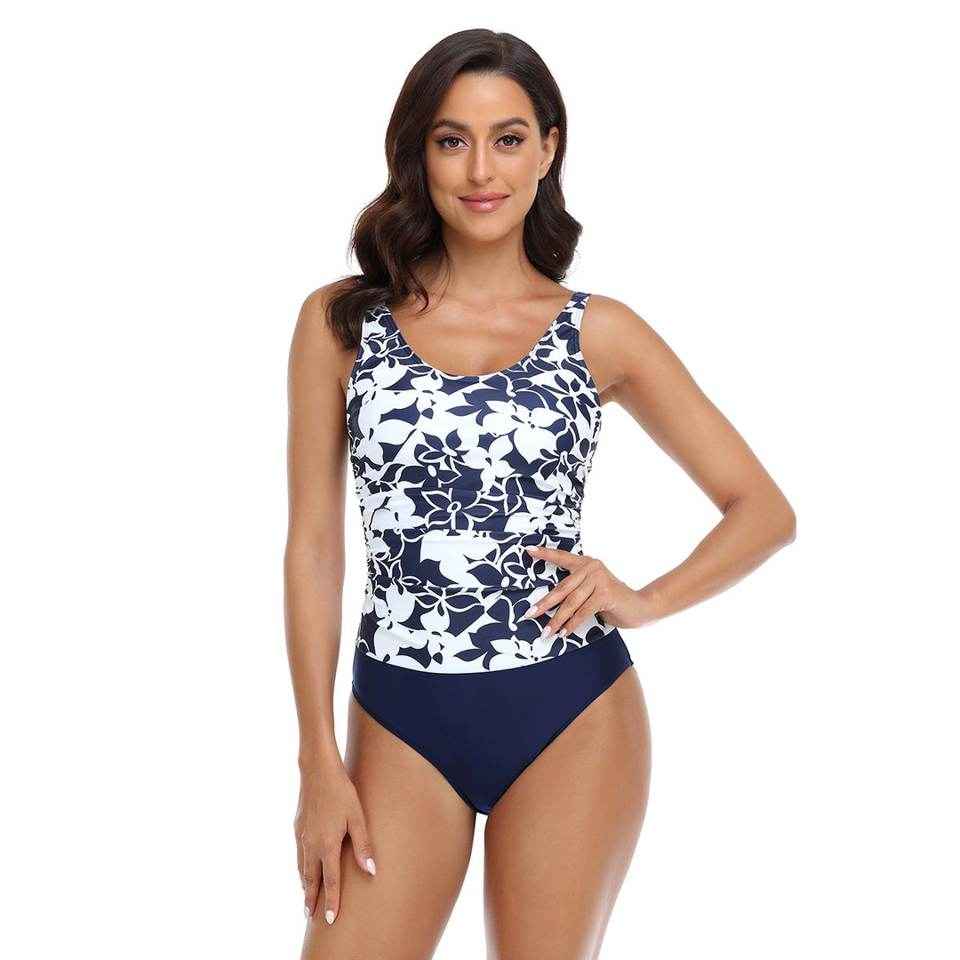 Dame Tankini med blomsterdesign og figursyet snit Stilla