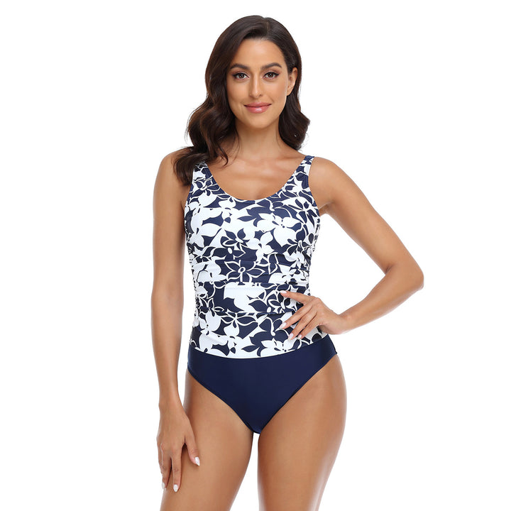 Dame Tankini med blomsterdesign og figursyet snit Stilla