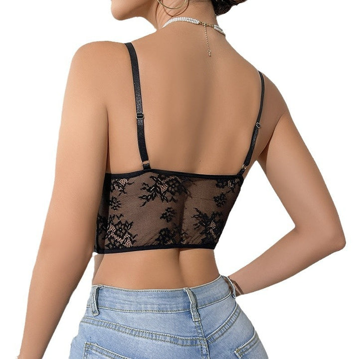 Dame Korset-Bustier med floral spidsudsmykning og gennemsigtige indsatser Stilla