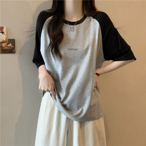 Femme Fritid Kontrastærme T-Shirt Stilla
