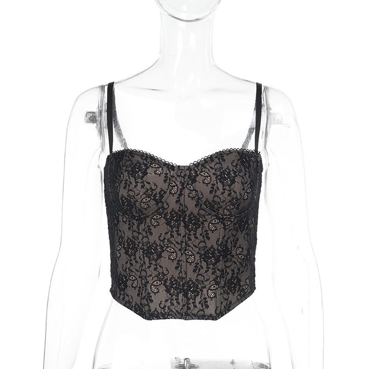 Dame Spids-Crop-Top med justerbare stropper Skovae